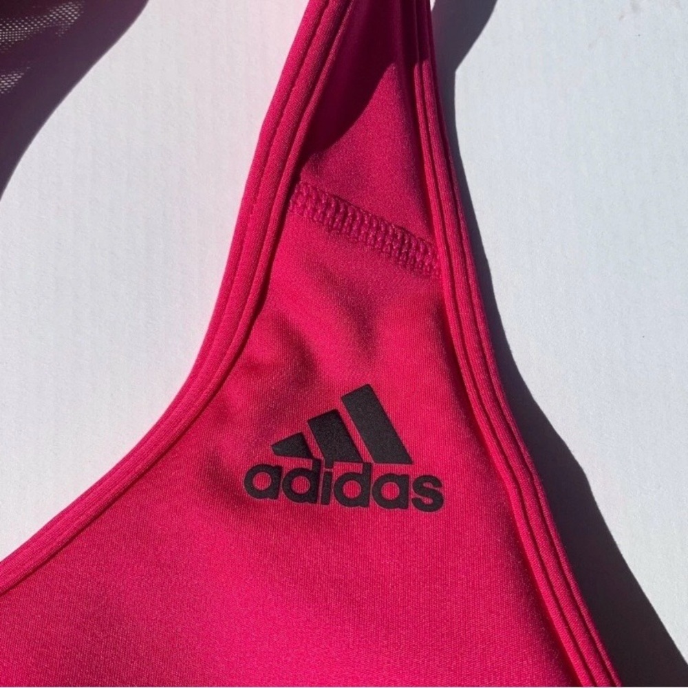 adidas Hot Pink Racerback Cutout Sports Bra - Picture 3 of 5